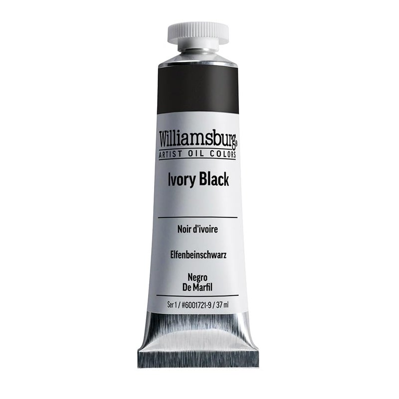 Williamsburg Artist Oil Colors by GOLDEN, Ivory Black, 37 ml tube, Professional Oil Paint, Semi-Opaque - Image 1